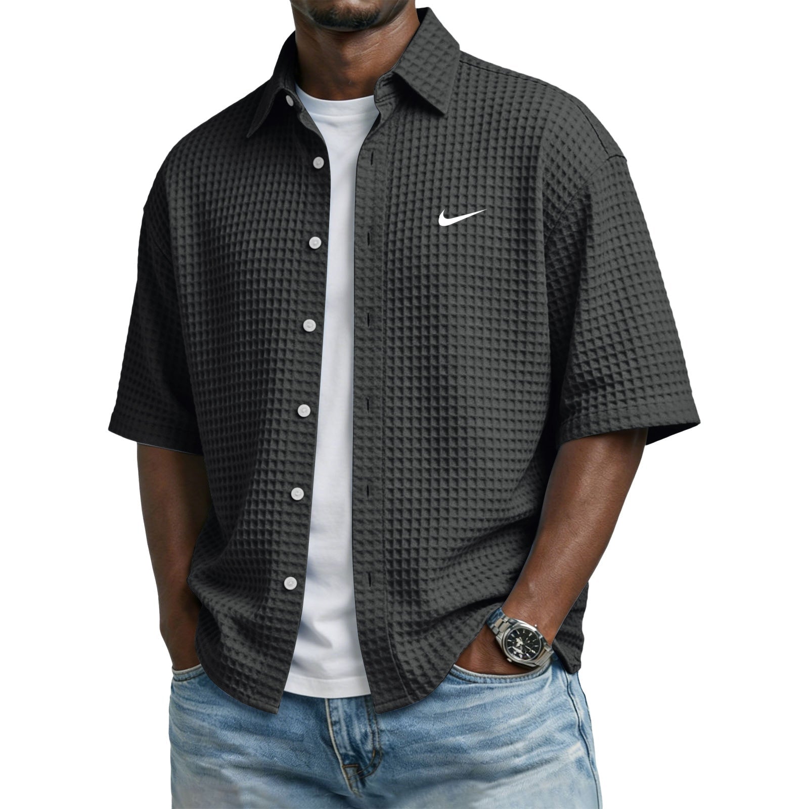Everyday Waffle Lapel Comfort Tee